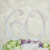 60th Birthday Crystal Rhinestone Cake Topper 60 Birthday Party Monogram