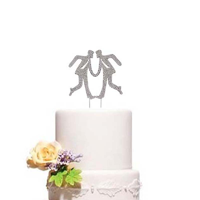 Gay Dancing Men Wedding Cake Topper Clear Rhinestones – Le Petit Pain